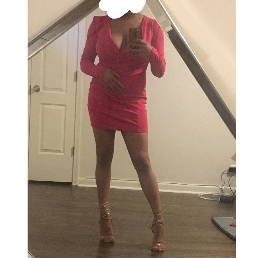 Pink Low Cut Dress.